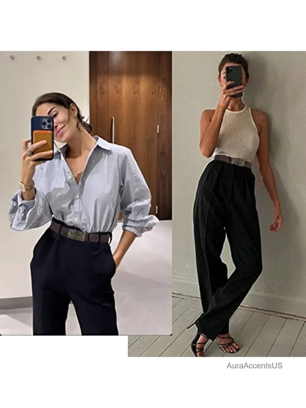 Genuine Leather Vintage Adjustable Belt for Dresses Skirts Jeans Retro